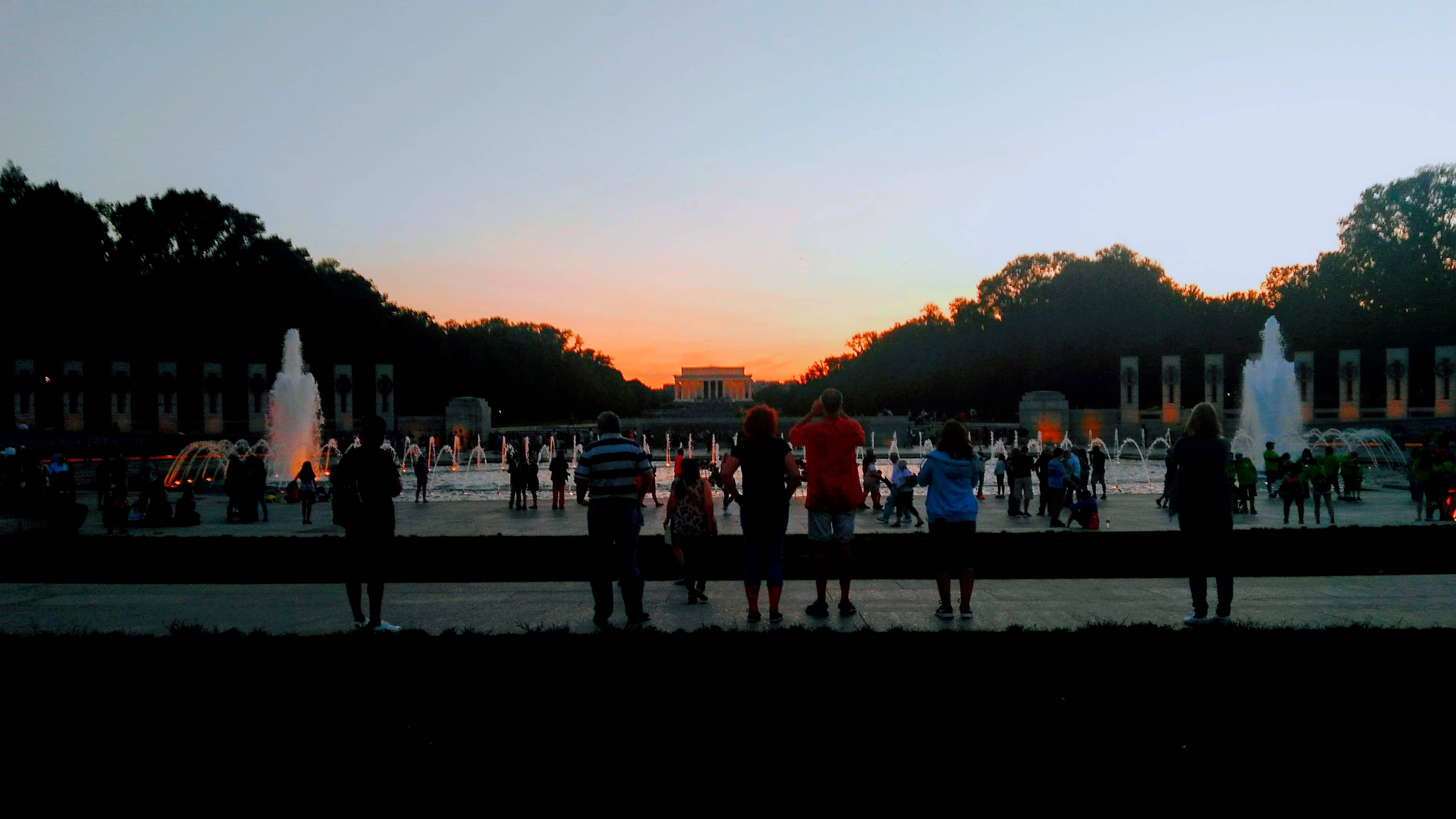 Sunset Flames over Lincoln Memorial